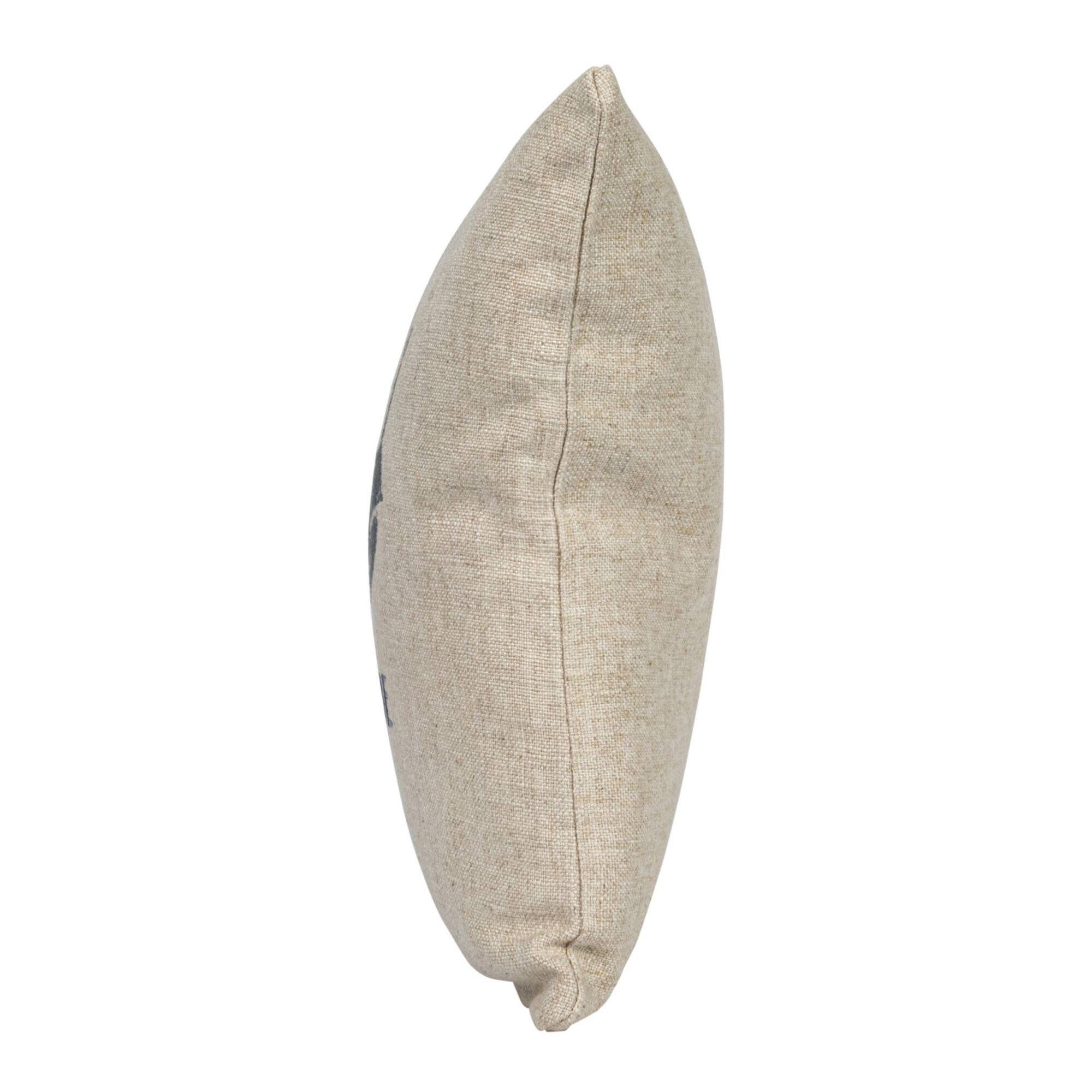 Hello Honey® Natural & Gray Snail "It's a Vibe" Embroidered Linen Blend Pillow
